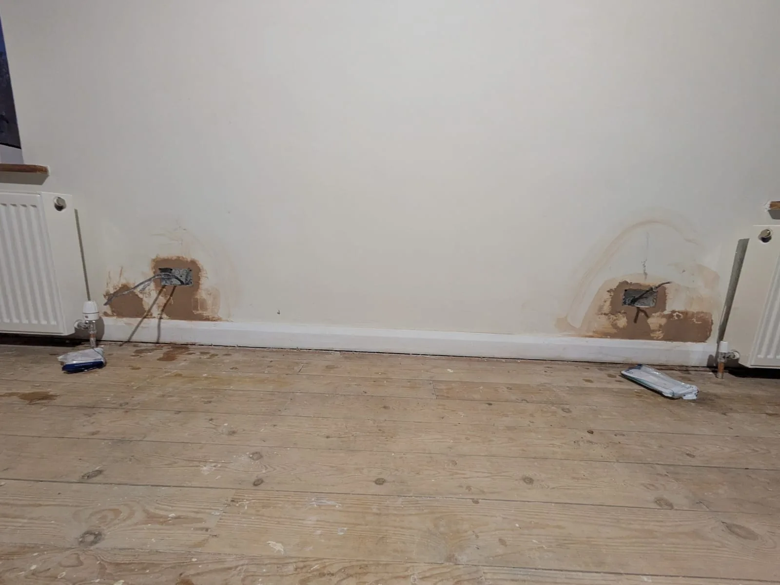 Home rewire in progress - chased walls with new socket positions